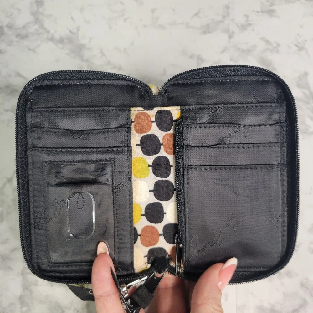 Vera Bradley Provencal Quilted Cotton Zip Around Wristlet Wallet Yellow Black